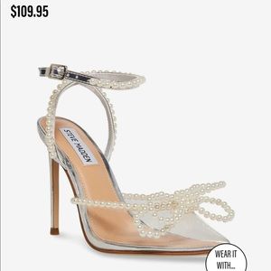 NEVER WORN Steve Madden Clear Pearl Heels